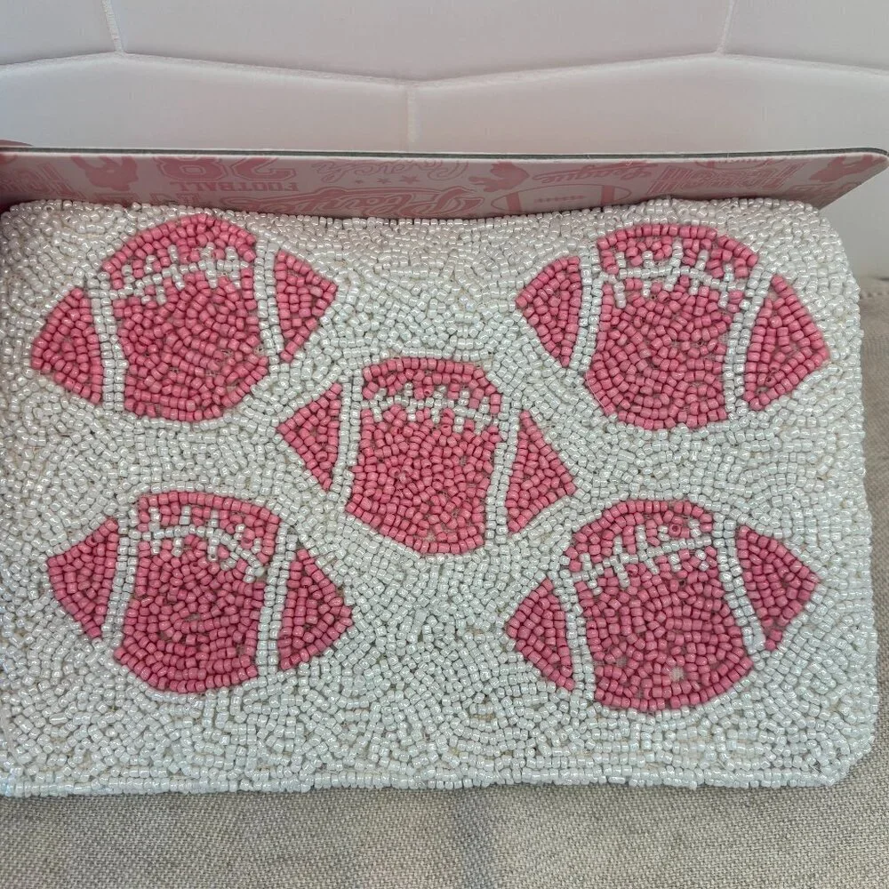 Wandering Moon Beaded Viral Bag - Pink Footballs
